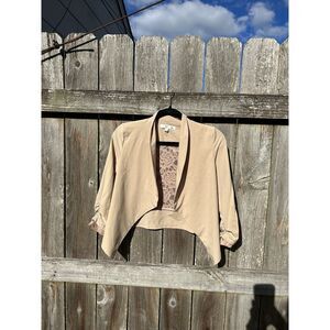 C'est Toi Button Front Lace Blazer Cardigan 3/4 Sleeve Small Fall Light Cute
